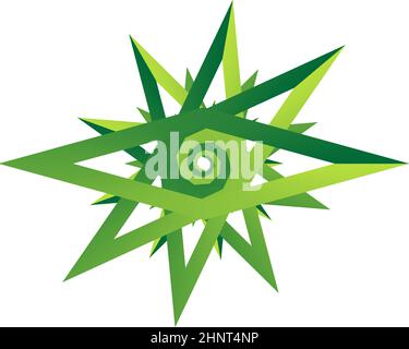 Unique star shape, star contour vector design element - stock vector illustration, clip-art graphics Stock Vector