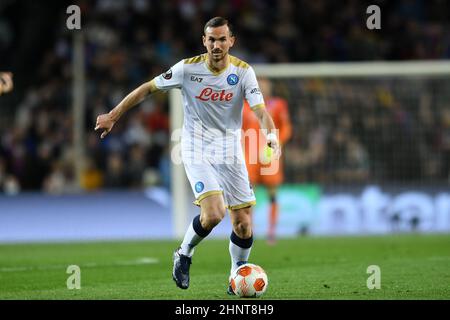 Barcelona,Spain.17 February,2022.  (08) Fabian Ruiz of Napoli during the Europa League match between FC Barcelona and SSC Napoli at Camp Nou Stadium. Credit: rosdemora/Alamy Live News Stock Photo