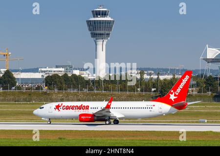 Corendon Airlines Boeing 737-800 airplane Munich airport in Germany Stock Photo