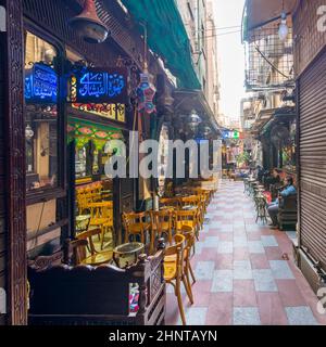 El Fishawi old cafe, at Mamluk Khan al-Khalili bazaar, closed during Covid-19 lockdown, Cairo, Egypt