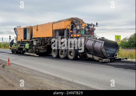 road repair, asphalt laying, asphalt replacement Stock Photo