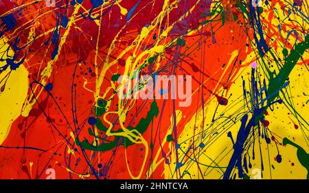 Panoramic colorful paint blot background, web template Stock Photo