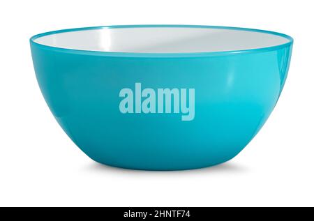 The empty green deep saucer isolated on white background Stock Photo