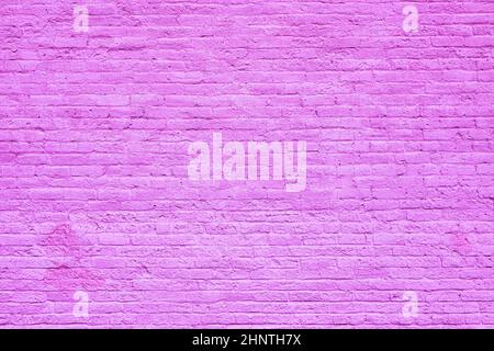 harmonic old brick wall painted in violet as background Stock Photo