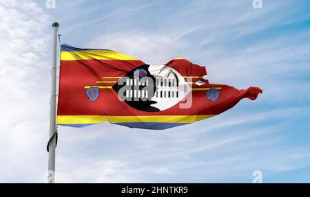 the flag of Eswatini - 3d realistic waving fabric flag Stock Photo - Alamy