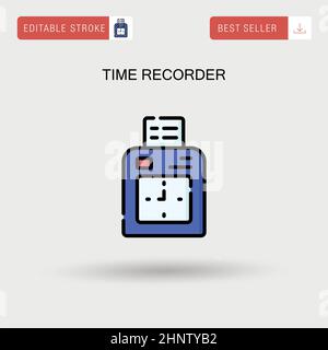 Time recorder Simple vector icon. Stock Vector