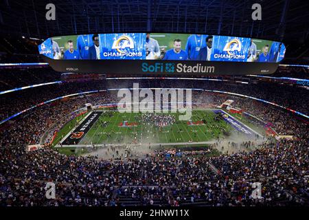 INGLEWOOD, CA - OCTOBER 30: General view of the interior of SoFi Stadium  from an elevated position before an NFL football game between the San  Francisco 49ers and the Los Angeles Rams