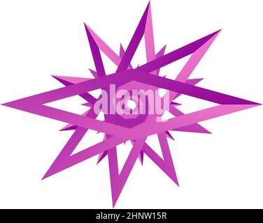 Unique star shape, star contour vector design element - stock vector illustration, clip-art graphics Stock Vector
