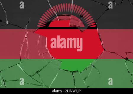 3D Flag of Malawi on a glass breakage Stock Photo - Alamy