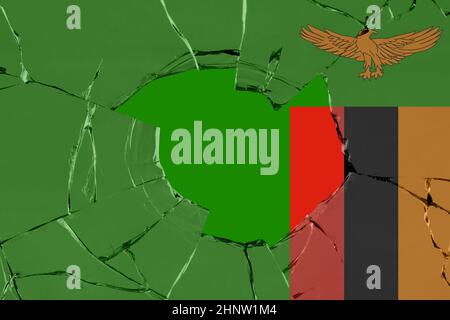 3D Flag of Zambia on a glass with water drop background Stock Photo - Alamy