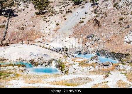 hot springs at hot creek geological site near mammouth, USA Stock Photo
