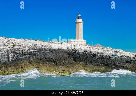 Lighthouse of Santa Maria di Leuca, Salento, Apulia, Italy. Stock Photo