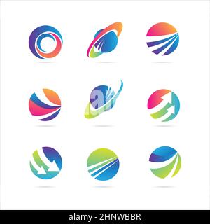 Global Finance Company Business Logo Template Collection Stock Vector