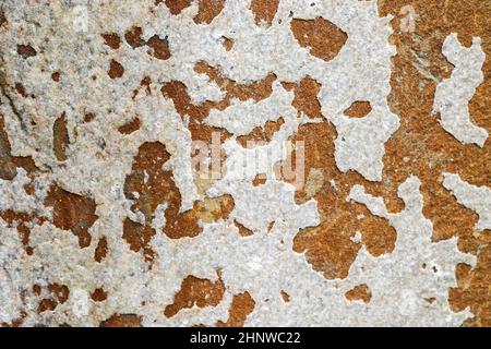 Detailed close up view on aged concrete walls with cracks and lots of structured details Stock Photo