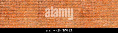 Panoramic Wide angle Vintage orange brick architecture wall material texture Background Stock Photo