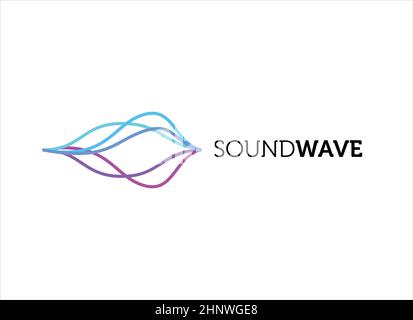 Sound Wave Colorful Logo Design Stock Vector