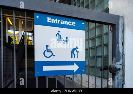 sign indicating access for pregnant women, the elderly and disabled people Stock Photo