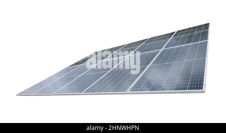 Solar module panels isolated on white background with clipping path. Environmental energy concept. Stock Photo
