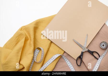 Copyspace frame with sewing tools and accessories Stock Photo