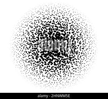 Random circles, dots halftone pattern. Pointillist, pointillism background. Stipple and stipping dotted texture Stock Vector