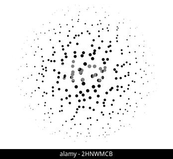 Random circles, dots halftone pattern. Pointillist, pointillism background. Stipple and stipping dotted texture Stock Vector