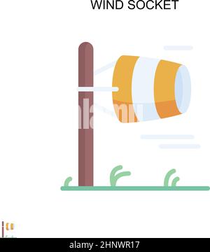 Wind socket Simple vector icon. Illustration symbol design template for web mobile UI element. Stock Vector