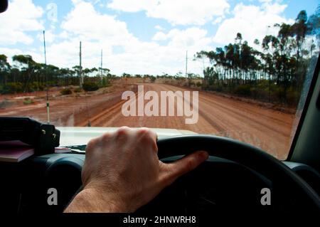 Outback Drivers Driver in Off Road Outback Track Stock Photo - Alamy
