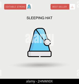 Sleeping hat Simple vector icon. Stock Vector