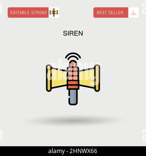 Emergency rotating light icon. Emergency siren. Police alarm. Editable ...