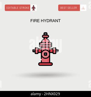 Fire hydrant Simple vector icon. Stock Vector