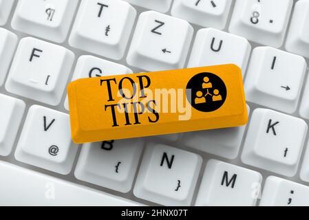 Handwriting text Top Tips, Business concept small but particularly useful piece of practical advice Abstract Fixing Internet Problem, Maintaining Onli Stock Photo