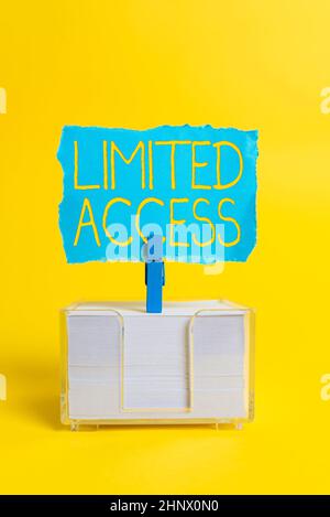 Handwriting text Limited Access, Word Written on Having access restricted to a quite small number of points Colorful Idea Presentation Displaying Fres Stock Photo