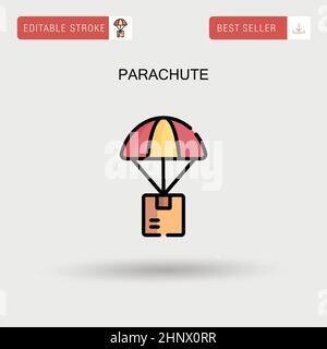 Parachute Simple vector icon. Stock Vector