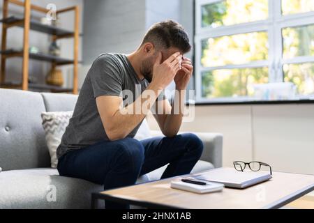 Vertigo Dizzynes. BPPV Head Brain Stroke And Canaliths Stock Photo