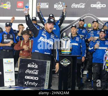 Daytona, USA. 17th Feb, 2022. Chris Buescher (17) wins of Blue Green Vacation Duel 2 for the 64th Annual Daytona 500 at the Daytona International Speedway on Thursday February 17, 2022 Daytona, FL. Photo by Mike Gentry/UPI Credit: UPI/Alamy Live News Stock Photo