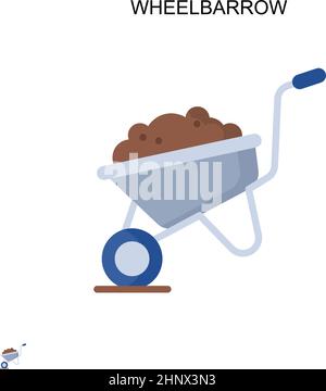 Wheelbarrow Simple vector icon. Illustration symbol design template for web mobile UI element. Stock Vector