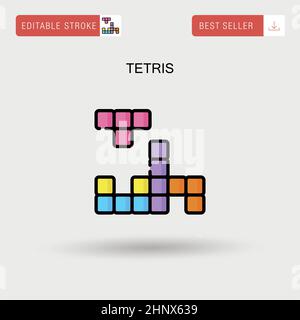 Tetris Simple vector icon. Stock Vector