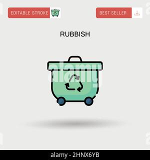 Rubbish Simple vector icon. Stock Vector