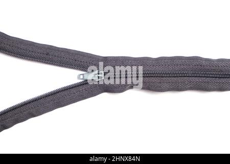 Zipper closure on a white background isolate Stock Photo
