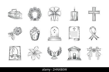funeral ritual service Stock Vector