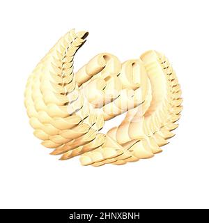 Number 39 with laurel wreath or honor wreath as a 3D-illustration, 3D-rendering Stock Photo