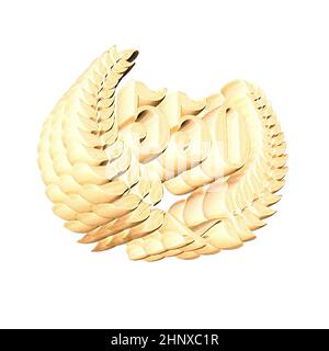 Number 550 with laurel wreath or honor wreath as a 3D-illustration, 3D-rendering Stock Photo