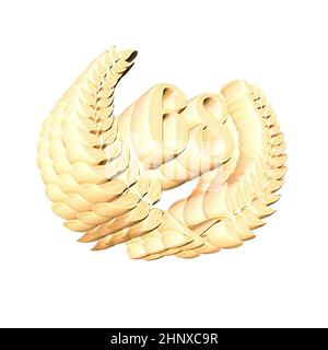 Number 68 with laurel wreath or honor wreath as a 3D-illustration, 3D-rendering Stock Photo