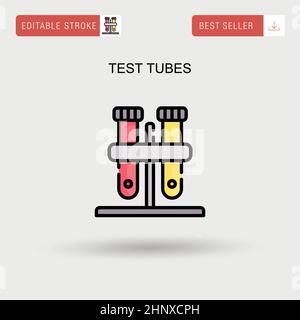 Medical test tubes icon blue vector Stock Vector Image & Art - Alamy