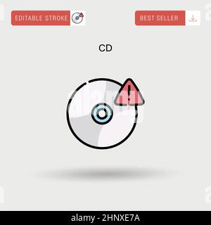 Compact Disk, Blu-ray, CD or DVD. Flat Vector Icon illustration. Simple ...