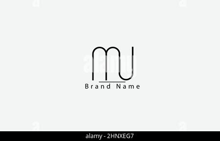 MU UM M U abstract vector logo monogram template Stock Vector