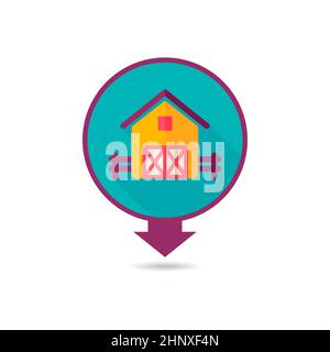 Barn pin map icon. Farm animal Map pointer. Map marker. Graph symbol ...
