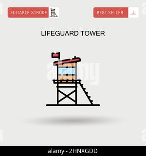 Lifeguard tower Simple vector icon. Stock Vector