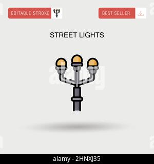 Street lights Simple vector icon. Stock Vector