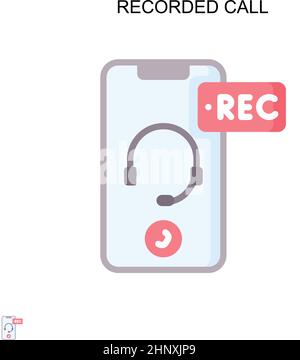 Recorded call Simple vector icon. Illustration symbol design template for web mobile UI element. Stock Vector